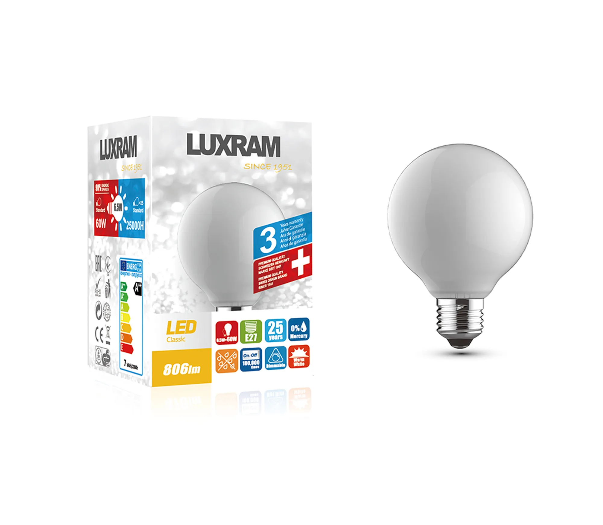 Value Classic LED Lamps Luxram Globes